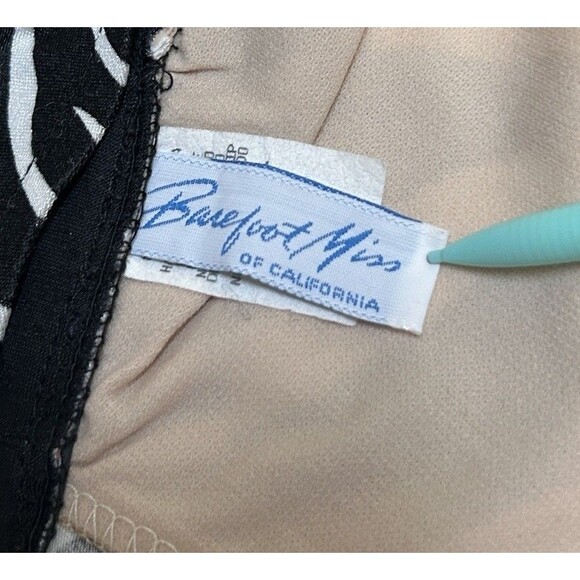 Vintage Zebra Floral One Piece Swimsuit Barefoot Miss Size 7/8 High Cut 90s Vibe - Picture 7 of 8